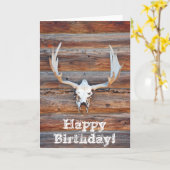 Hertenschedel verjaardag wenskaart kaart (Gele Bloem)