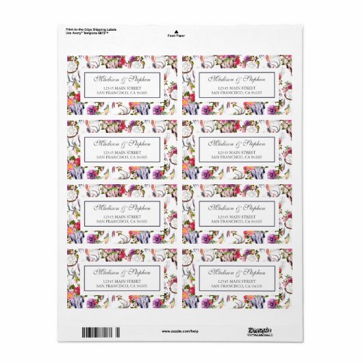 Hertenschedels, Bloemen & Droomvangers - Bruiloft Etiket (Full Sheet)