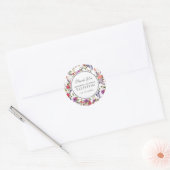 Hertenschedels, Bloemen & Droomvangers | Dank u Ronde Sticker (Envelop)