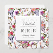 Hertenschedels, bloemen en dromenvangers - Bruidsm Kaart (Voorkant / Achterkant)