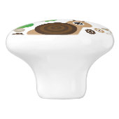 hertenschildpad keramische knop (Zijkant)