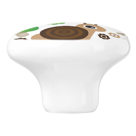 hertenschildpad keramische knop (Zijkant)