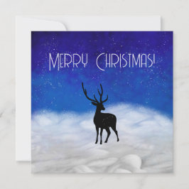 Hertensilhouet in de kerstnacht