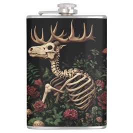 Hertenskelet mystieke gotische bloem heupfles