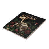 Hertenskelet mystieke gotische bloem tegeltje (Zijkant)