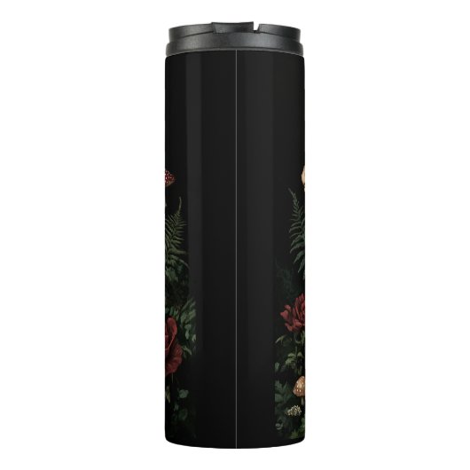 Hertenskelet mystieke gotische bloem thermosbeker (Achterkant)