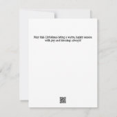 Hertensneeuw en Rode Poinsettia Kerst Platte Kaart Notitiekaartje (Achterkant)