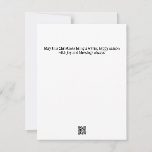 Hertensneeuw en Rode Poinsettia Kerst Platte Kaart Notitiekaartje (Achterkant)