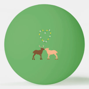 Hertenstel en madeliefjeshart pingpongbal