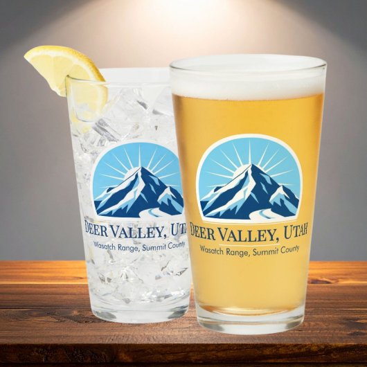 Hertenvallei Utah Wasatch skigebied souvenir Glass Glas