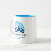 Hertenvallei Utah Wasatch skigebied souvenir Tweekleurige Koffiemok (Voorkant links)