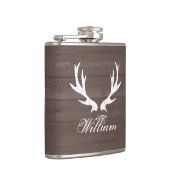  hertenzagerij met bruine houten korrels heupfles (Rechts)