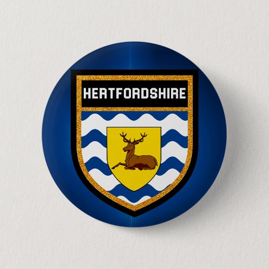 Hertfordshire Flag Ronde Button 5,7 Cm (Voorkant)