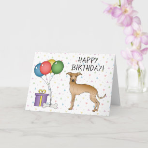 Hertkleurige Italiaanse Windhond Cartoon Hond Gefe Kaart