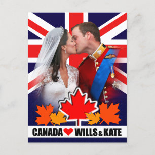 Hertog en hertogin van Cambridge Canada Briefkaart
