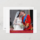 Hertog en hertogin van Cambridge Royal Wedding Briefkaart (Voorkant / Achterkant)