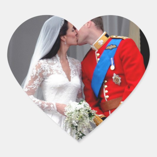 Hertog en hertogin van Cambridge Royal Wedding Hart Sticker (Voorkant)