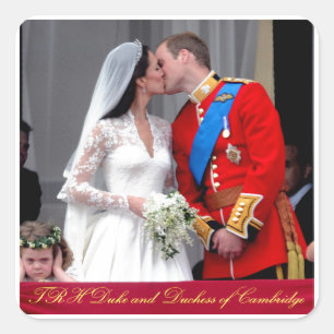 Hertog en hertogin van Cambridge Royal Wedding Vierkante Sticker