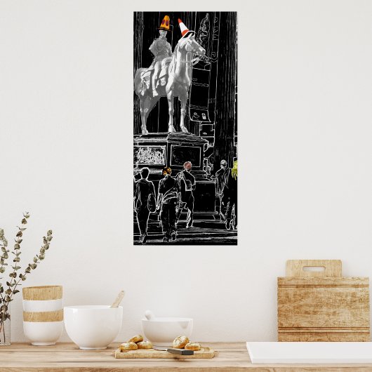 Hertog van Wellington op Glasgow GOMA Canvas Poster (Keuken)