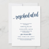 Hertrouwde bruiloft, marineblauw, aankondiging (Voorkant)