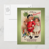 Heruitgave van het Victoriaans Golden Christmas Br Feestdagenkaart (Voorkant / Achterkant)