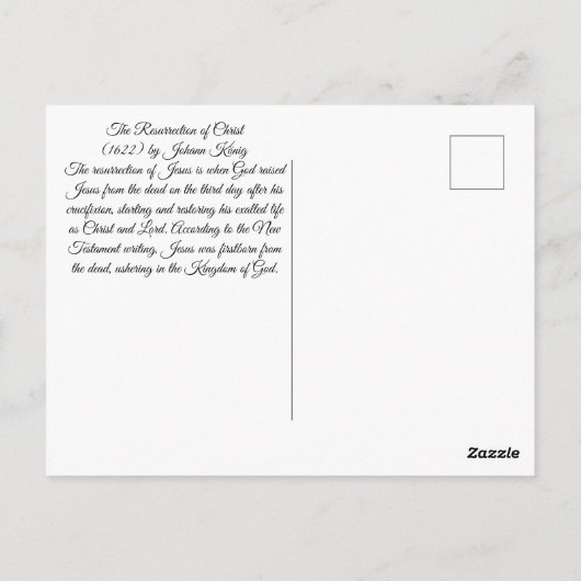 Herurrectie van Christus Briefkaart (Achterkant)