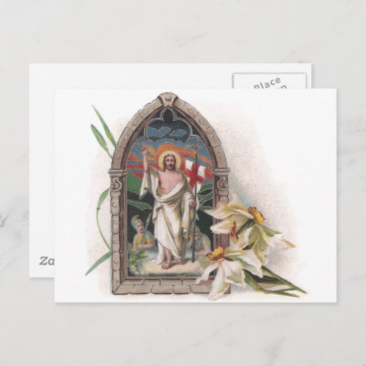 Herurrectie van het kerkvenster van Christus Briefkaart (Voorkant / Achterkant)