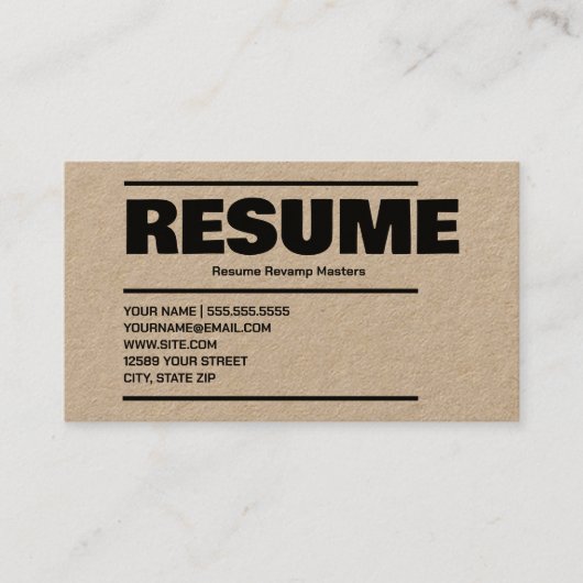 Hervatten Kraft Visitekaartje (Voorkant)