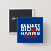 Herverkiest Biden Harris 2024 Vierkante Button 5,1 Cm (Voorkant /achterkant)