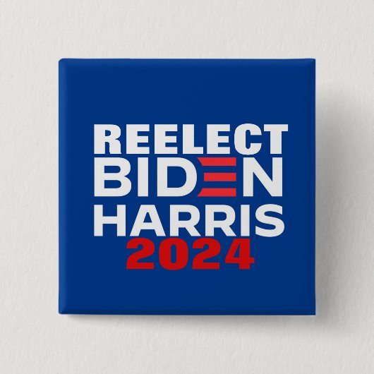 Herverkiest Biden Harris 2024 Vierkante Button 5,1 Cm (Voorkant)