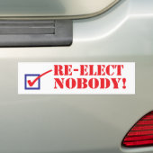 Herverkiezen Niemand Bumpersticker (Op auto)