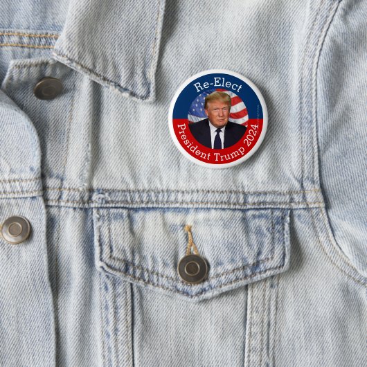Herverkiezing President Donald Trump 2024 Pro-Trum Ronde Button 5,7 Cm (In situ)
