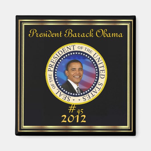 HERVERKIEZING PRESIDENT OBAMA 2012 MAGNEET (Voorkant)