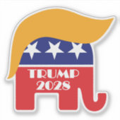 Herverkiezing President Trump 2028 derde termijn Sticker (Voorkant)