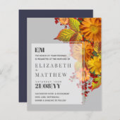 Hervest Daisies Bladeren Oranje Budget Bruiloft (Voorkant / Achterkant)