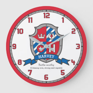 Hervey boys genaamd heraldry shield bird grote klok