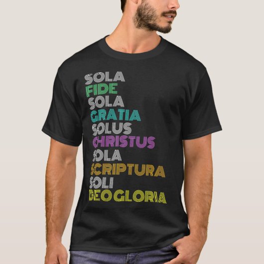 Hervormde Christelijke Vijf 5 Solas Reformation Da T-shirt (Voorkant)