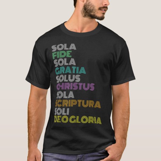Hervormde Christelijke Vijf 5 Solas Reformation Da T-shirt (Voorkant)