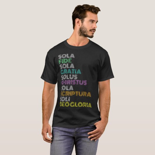 Hervormde Christelijke Vijf 5 Solas Reformation Da T-shirt (Voorkant volledig)