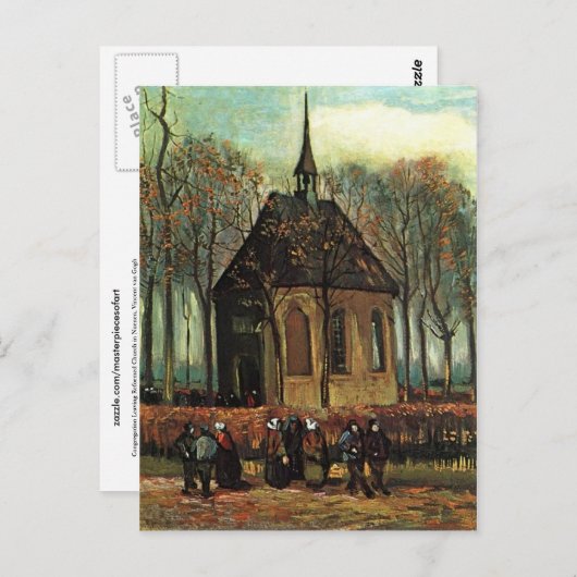 Hervormde kerk in Nuenen, Van Gogh Fine Art Briefkaart (Voorkant / Achterkant)