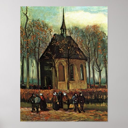 Hervormde kerk in Nuenen, Van Gogh Fine Art Poster (Voorkant)