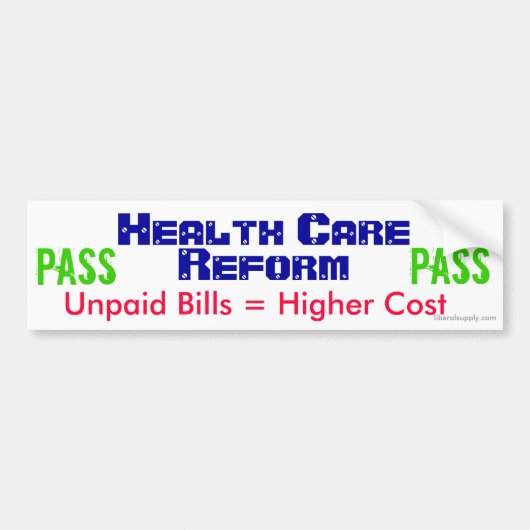 Hervorming van de gezondheidszorg bumpersticker (Voorkant)