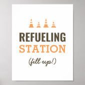 Hervulstation Birthday Party Snack Table Sign Poster (Voorkant)