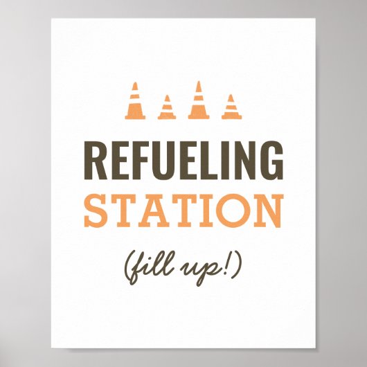 Hervulstation Birthday Party Snack Table Sign Poster (Voorkant)