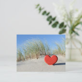 Herz am Strand Briefkaart (Staand voorkant)