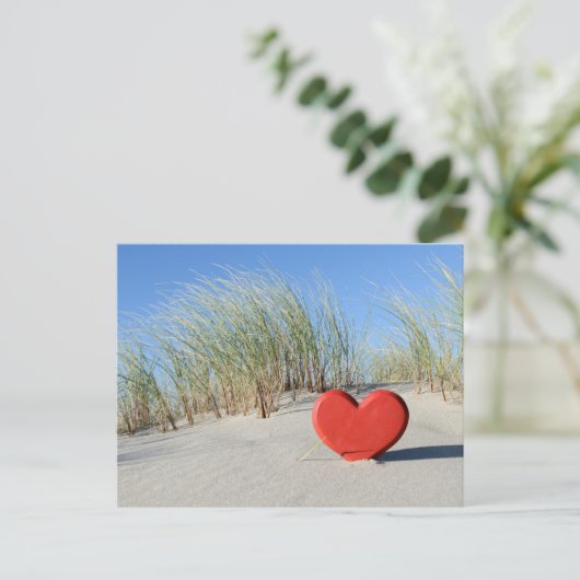 Herz am Strand Briefkaart (Staand voorkant)