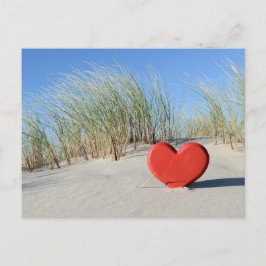 Herz am Strand Briefkaart