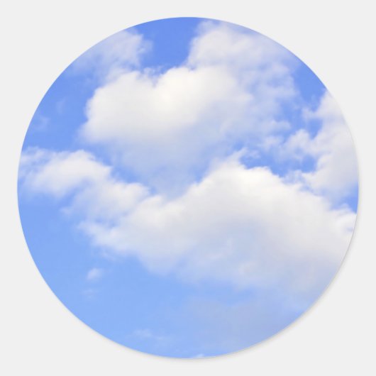 Herz aus Wolken Ronde Sticker (Voorkant)