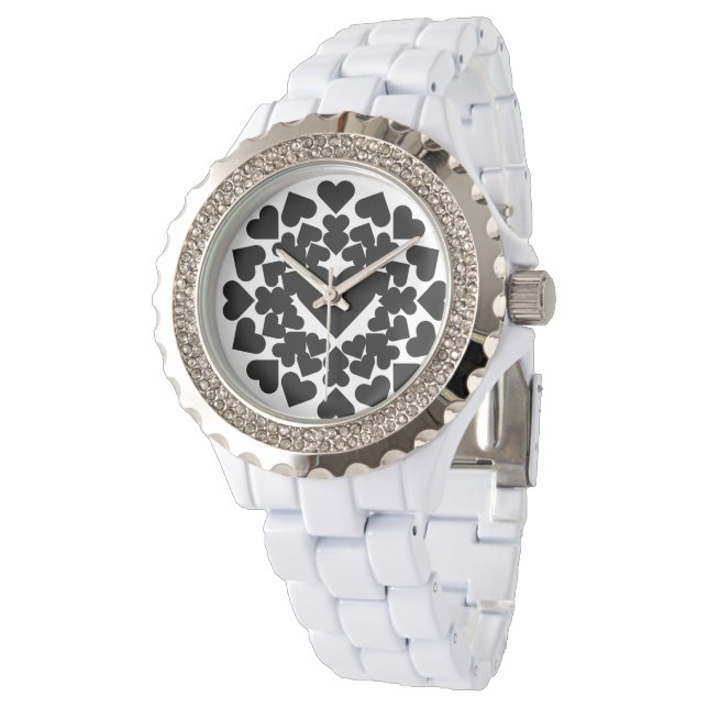 Herz ♥ Hart ♥ Herzen ♥ Harten Horloge (Gekanteld)