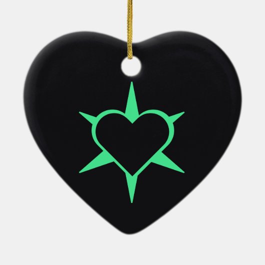 Herz Heart Cœur Cuore Star Starlet Sternchen Stern Keramisch Ornament (Achterkant)